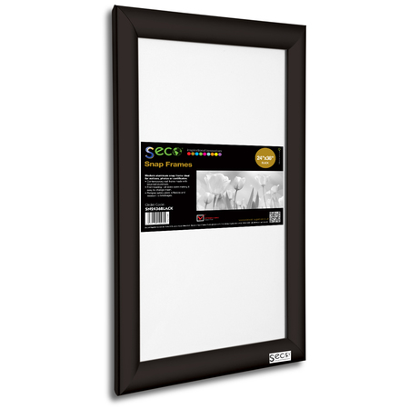 Seco Poster Snap Frame, 24" x 36", Black SN2436BLACK